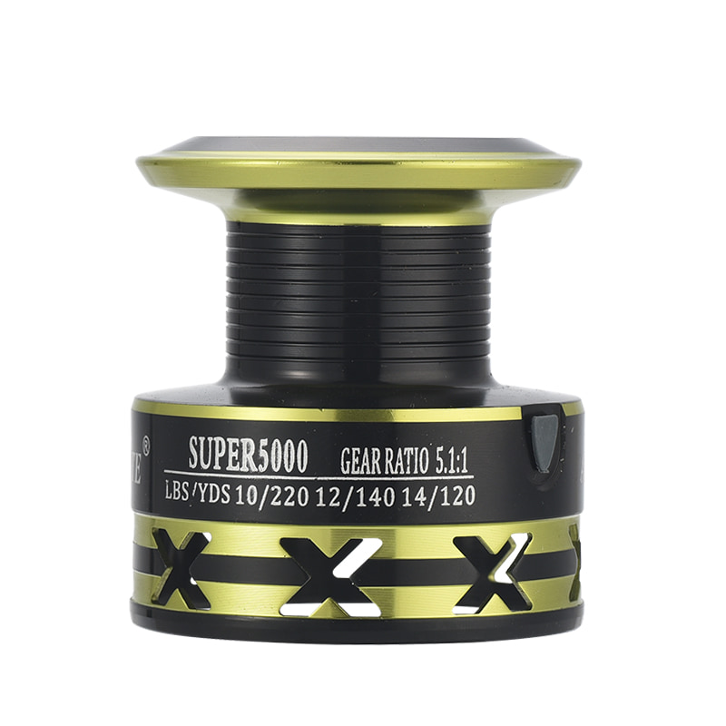 Metalspole fiskestang, der spinder trollinghjul